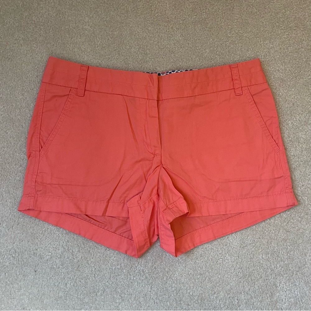 J. Crew Chino Shorts size 6 pink coral 100% cotton